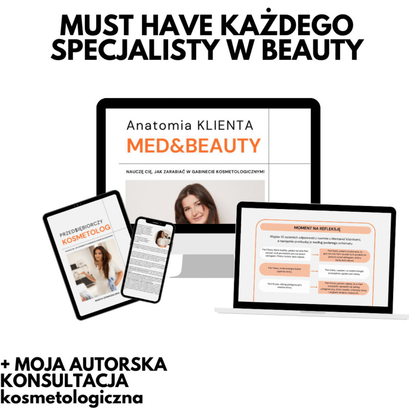 KONSULTACJA KTÓRA SPRZEDAJE + ZESTAW EBOOKÓW Przed$iębiorczy Kosmetolog + Anatomia klienta Med & Beauty